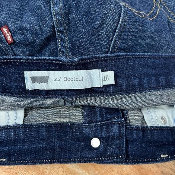 Levis 515 Bootcut Jeans Womens 10 32x32 Flare Mid‎ Rise Dark Wash - Picture 5 of 12